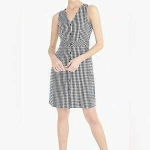 New J.CREW Size 6 Womens GINGHAM NAVY Sleeveless Lined Pockets Dress Checkered